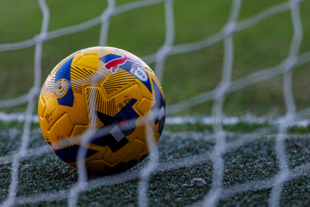 Queens Park Rangers stock photo of soccer ball on the field