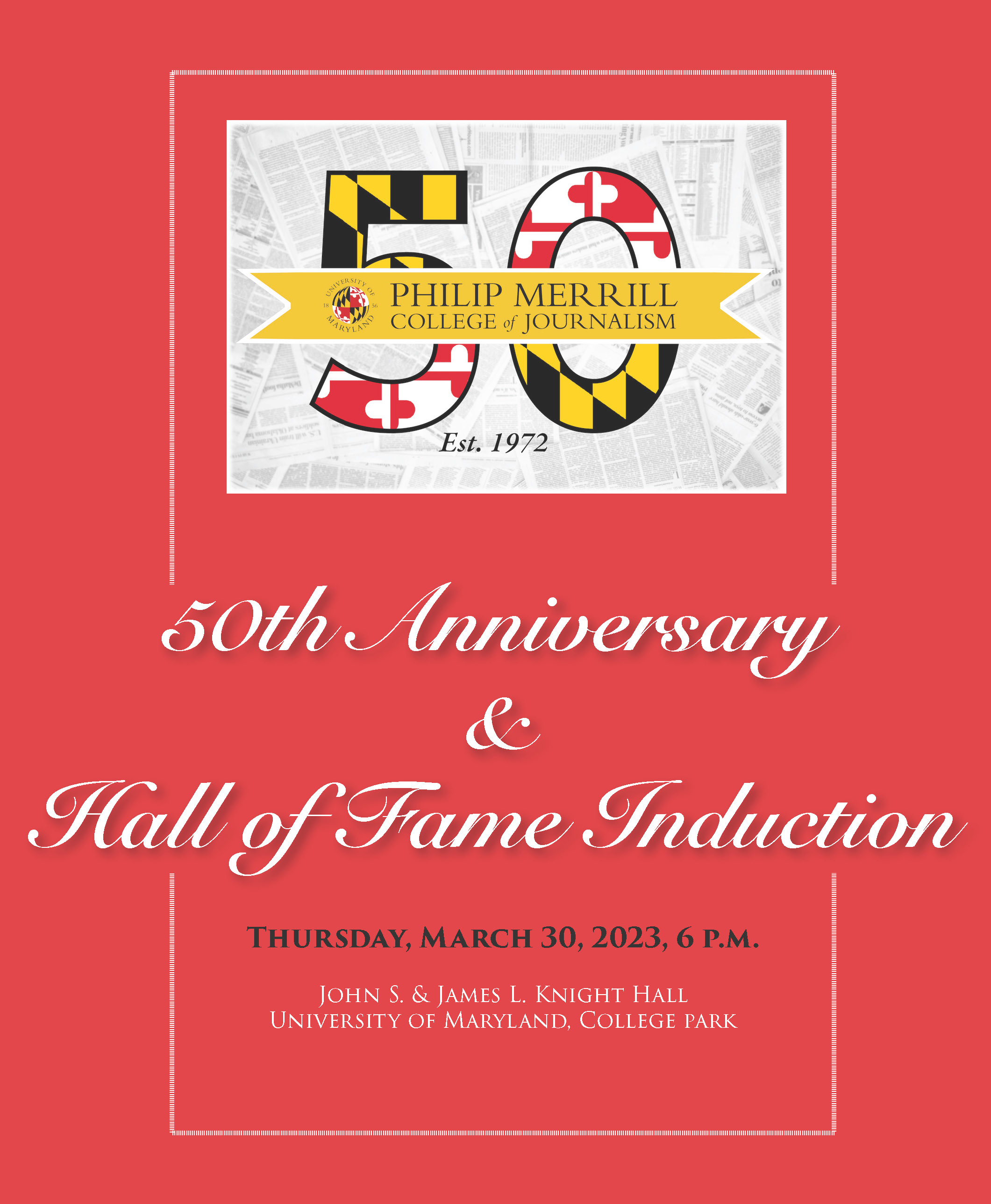 Cover of 50th anniversary and Hall of Fame event program