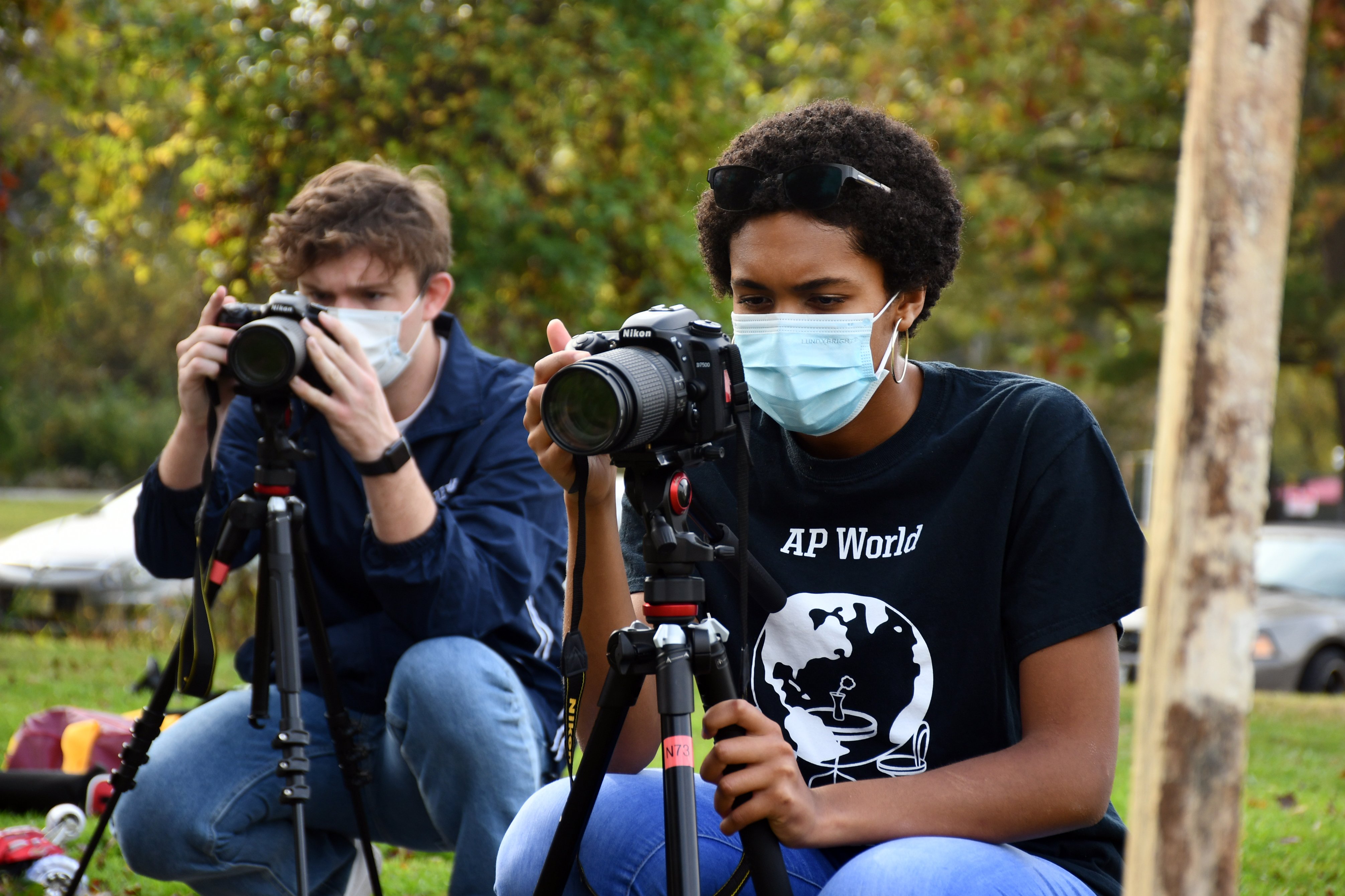 Merrill College students shooting photographs