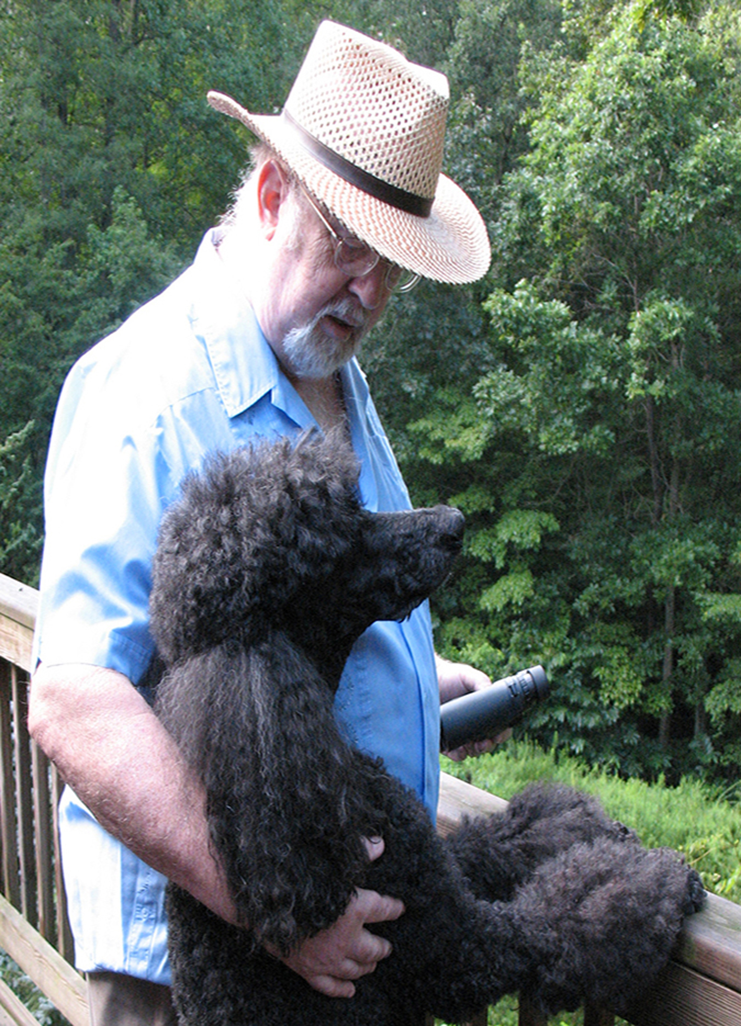Jon Franklin with his poodle Sam