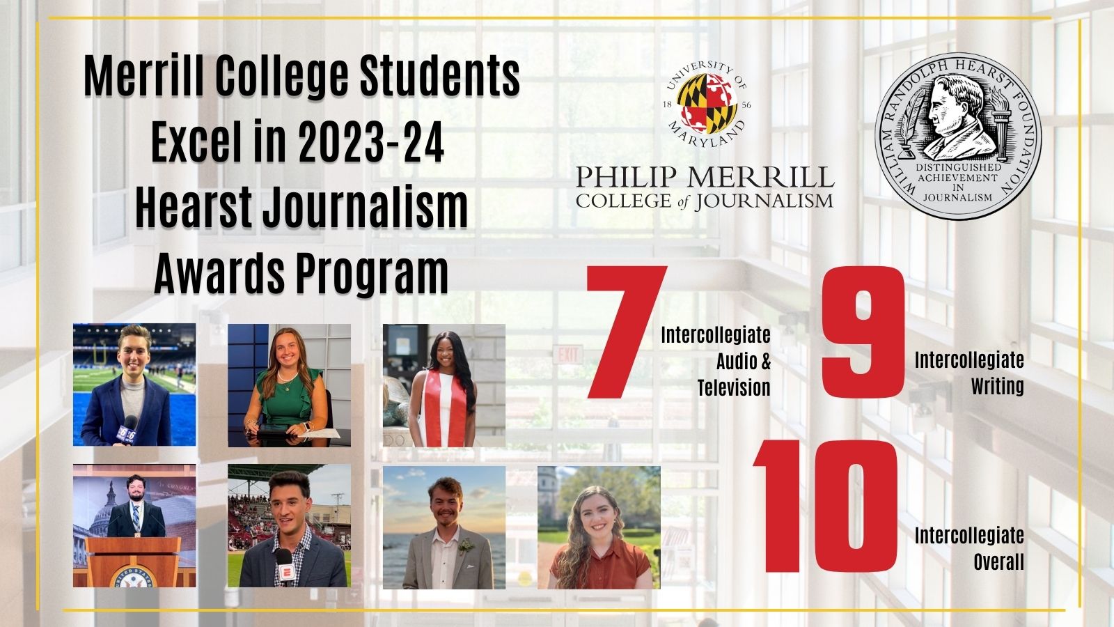 Merrill College students excel in 2023-24 Hearst Journalism Awards Program