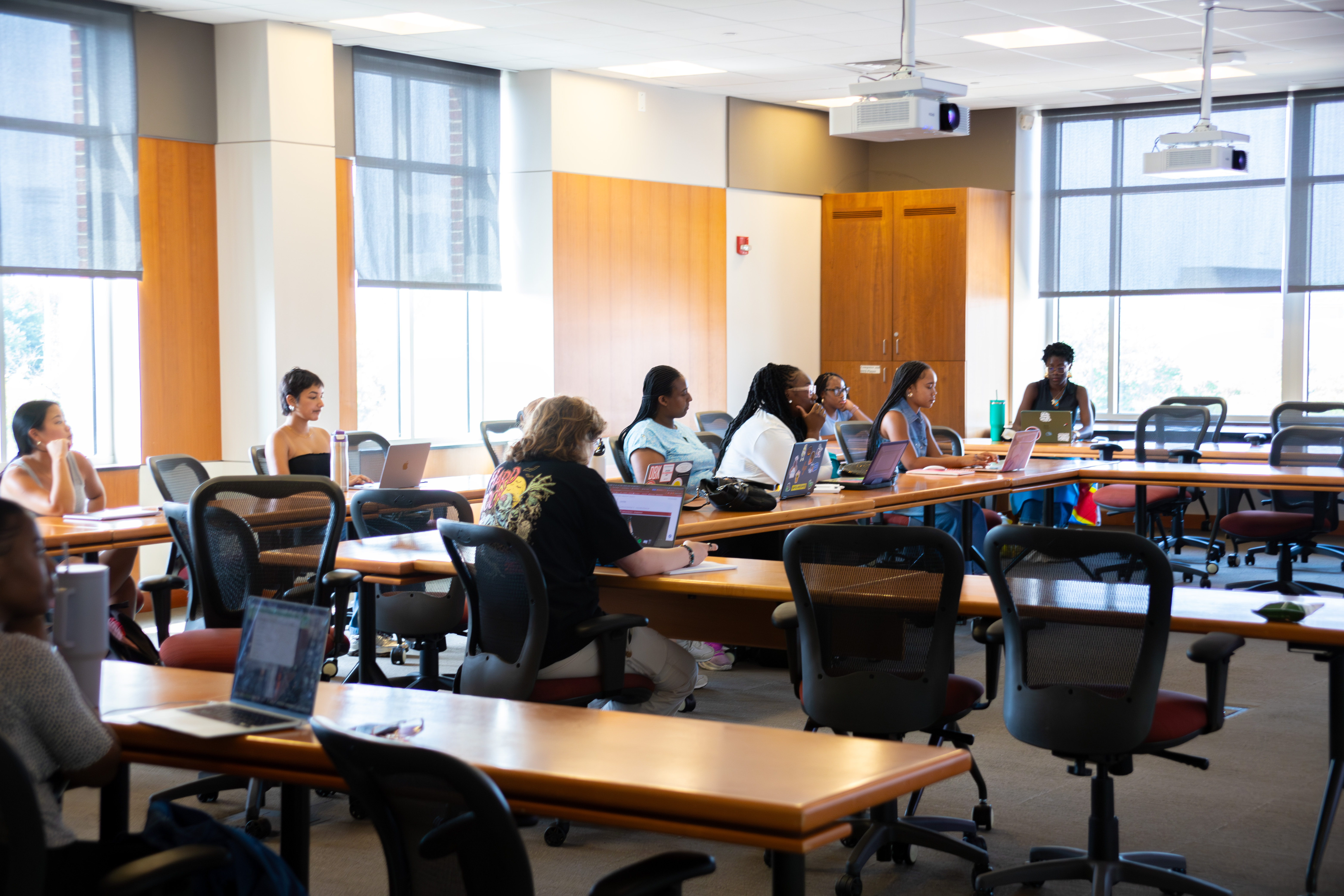 Students in class at Knight Hall