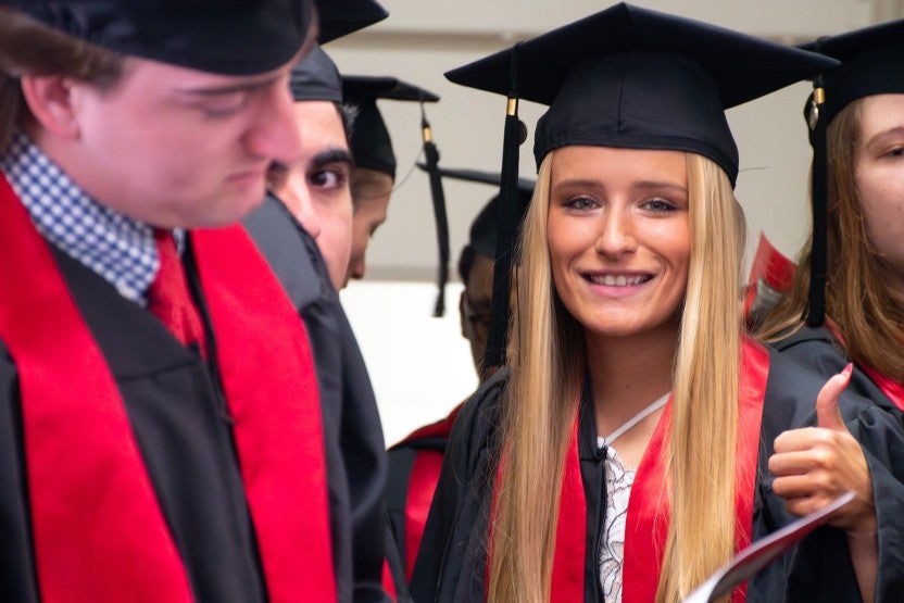 Merrill students at commencement