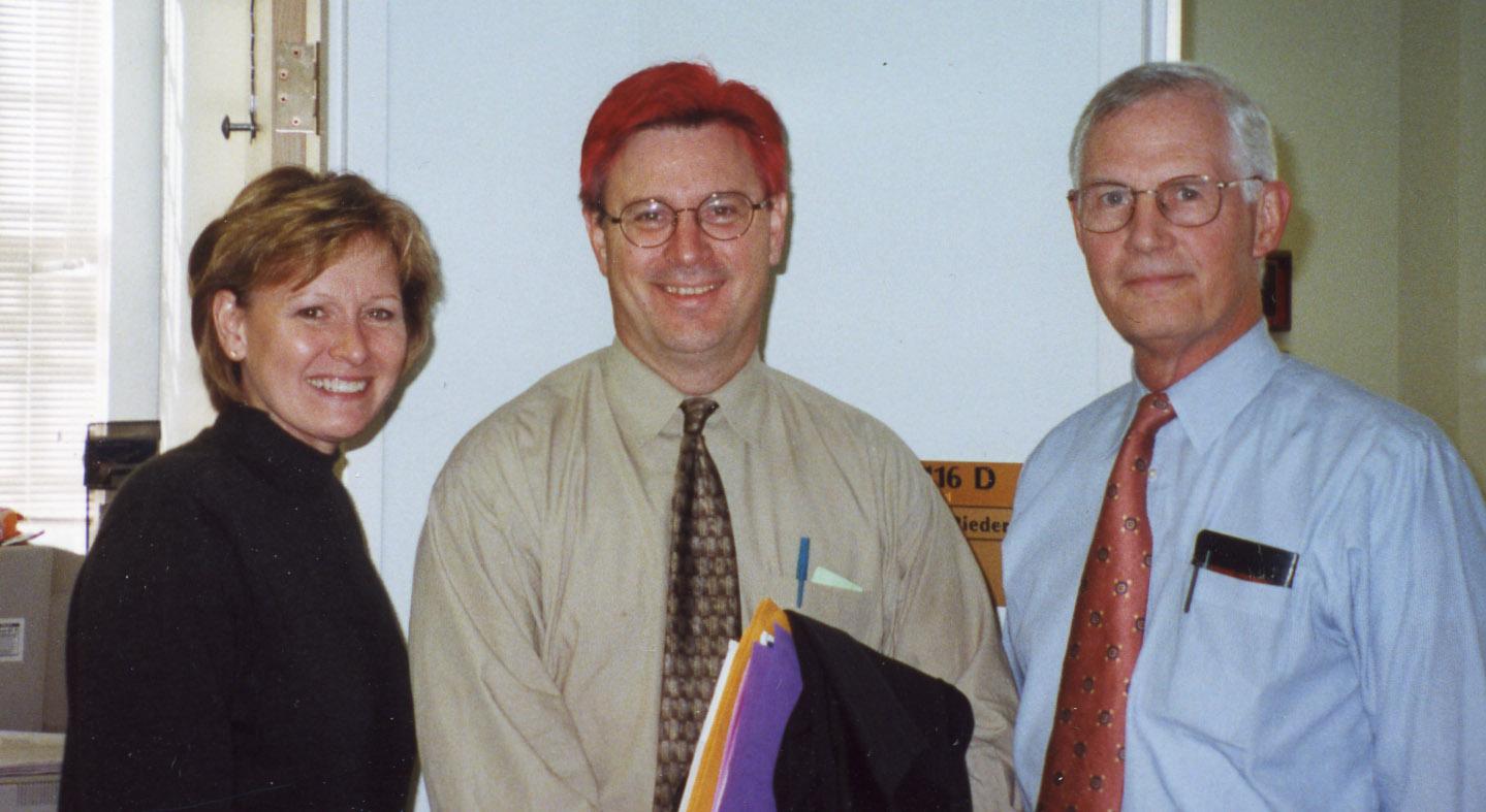 Tom Kunkel, center, and Frank Quine, right