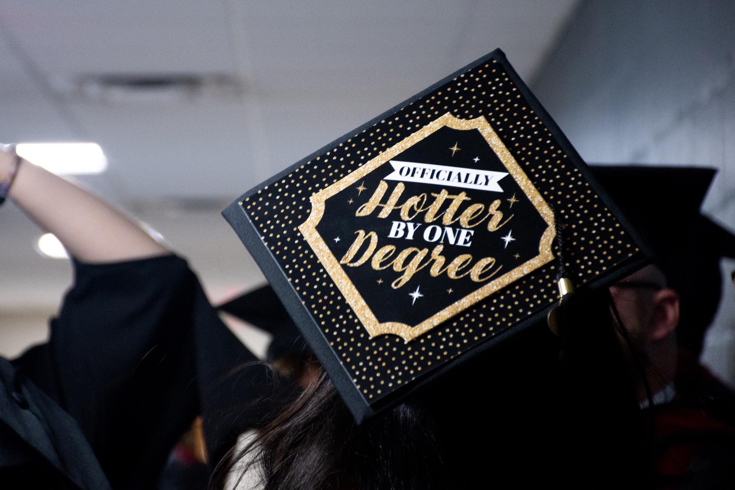 Decorated cap at commencement