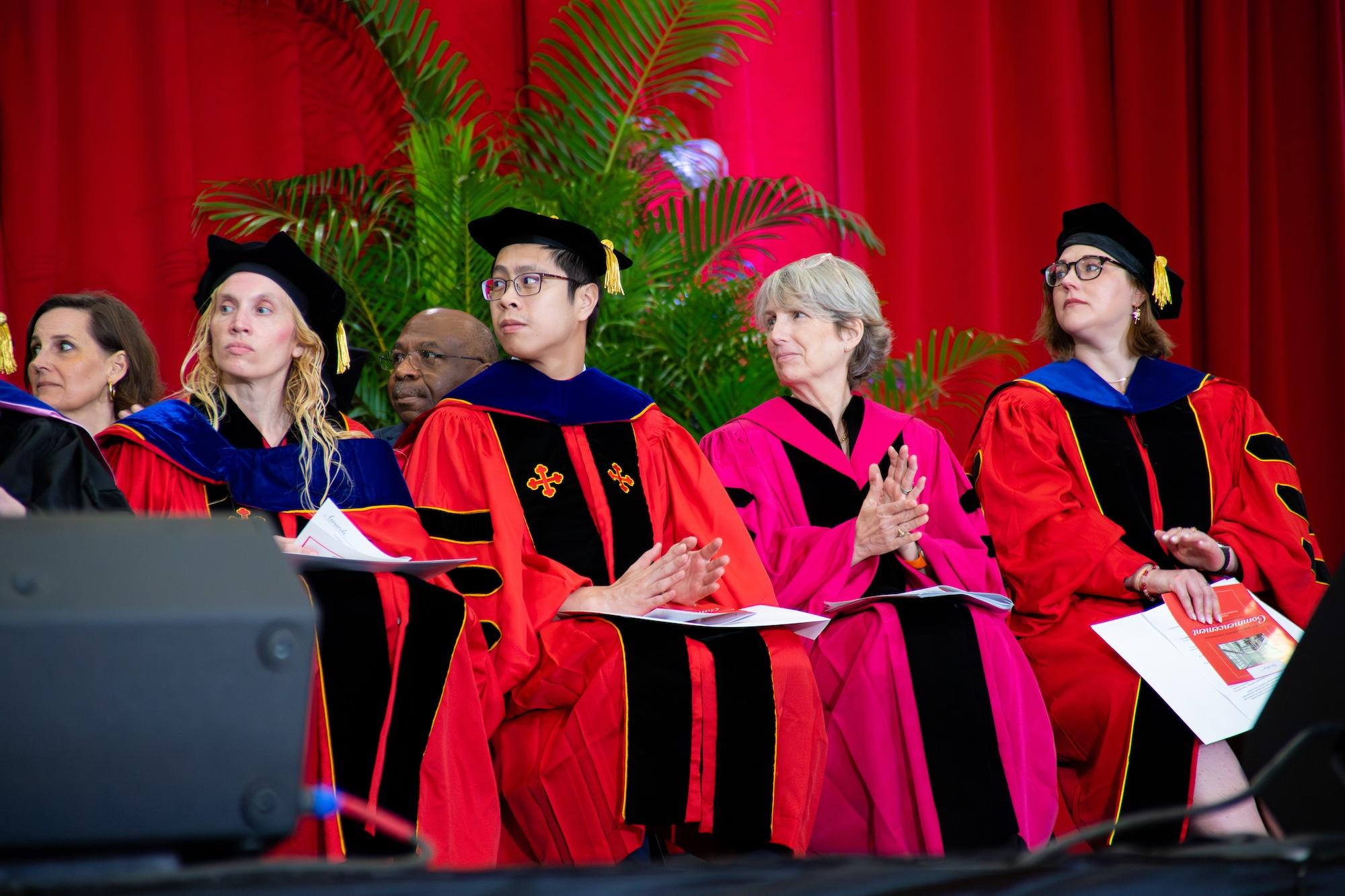 Ph.D. grads at commencement