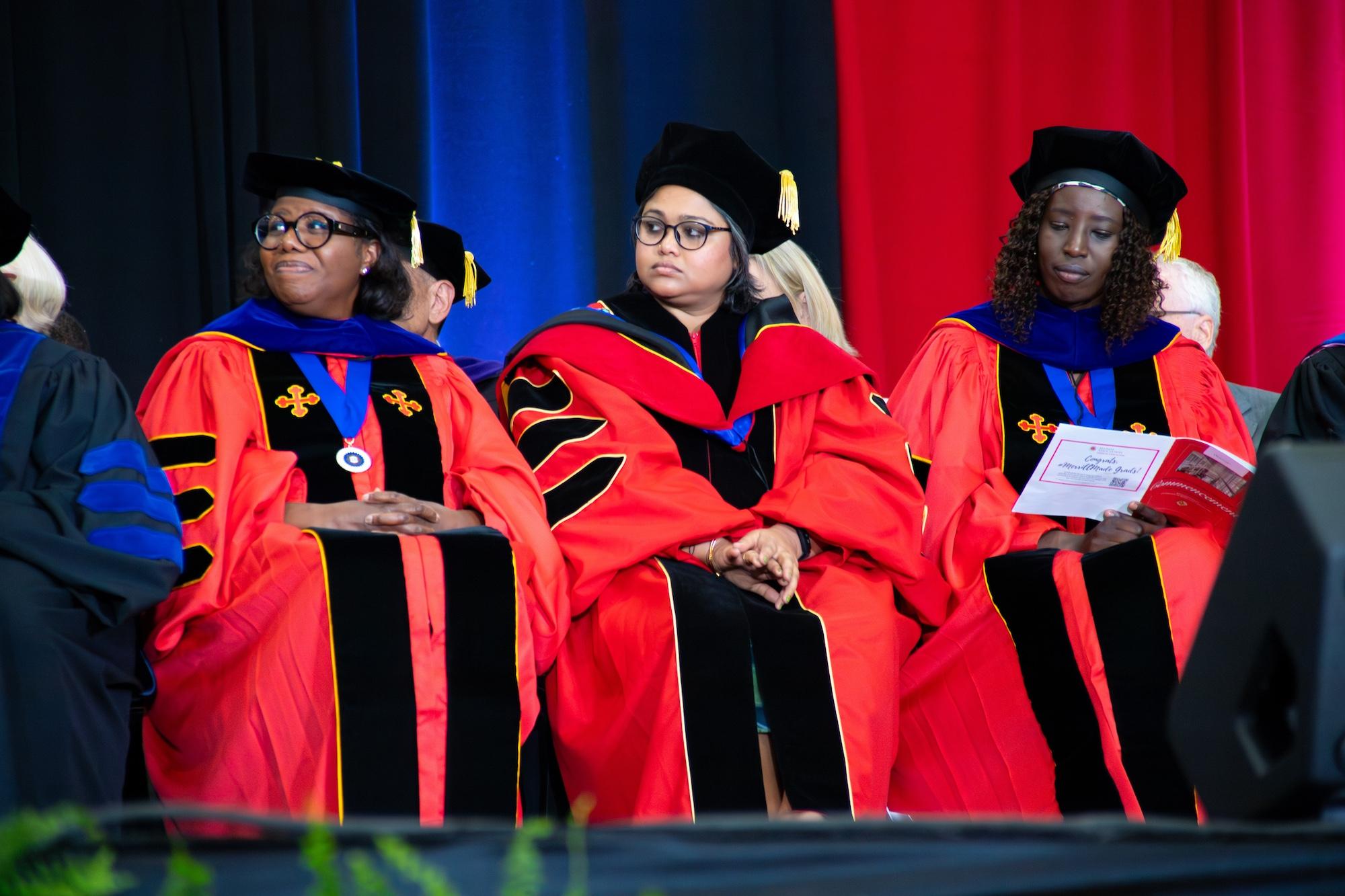 Ph.D. grads at commencement