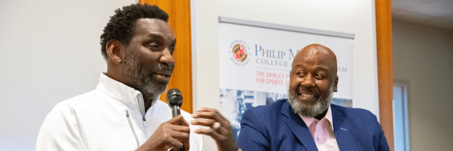 Doug Williams and Mike Locksley at 2023 Povich Center event on the Rise of the Black Quarterback