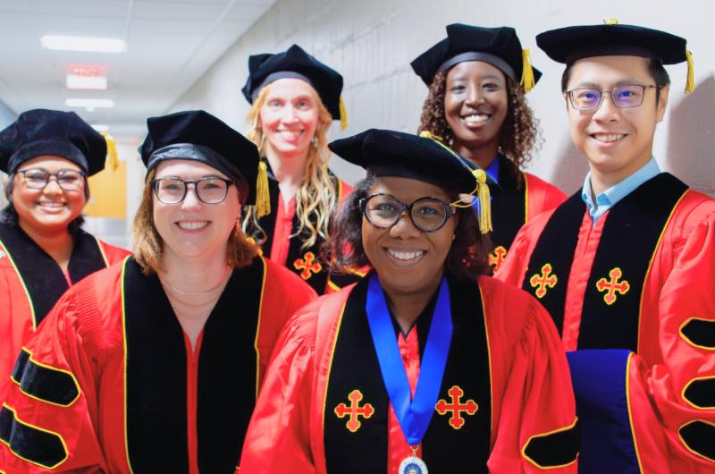 Ph.D. Students before commencement ceremony